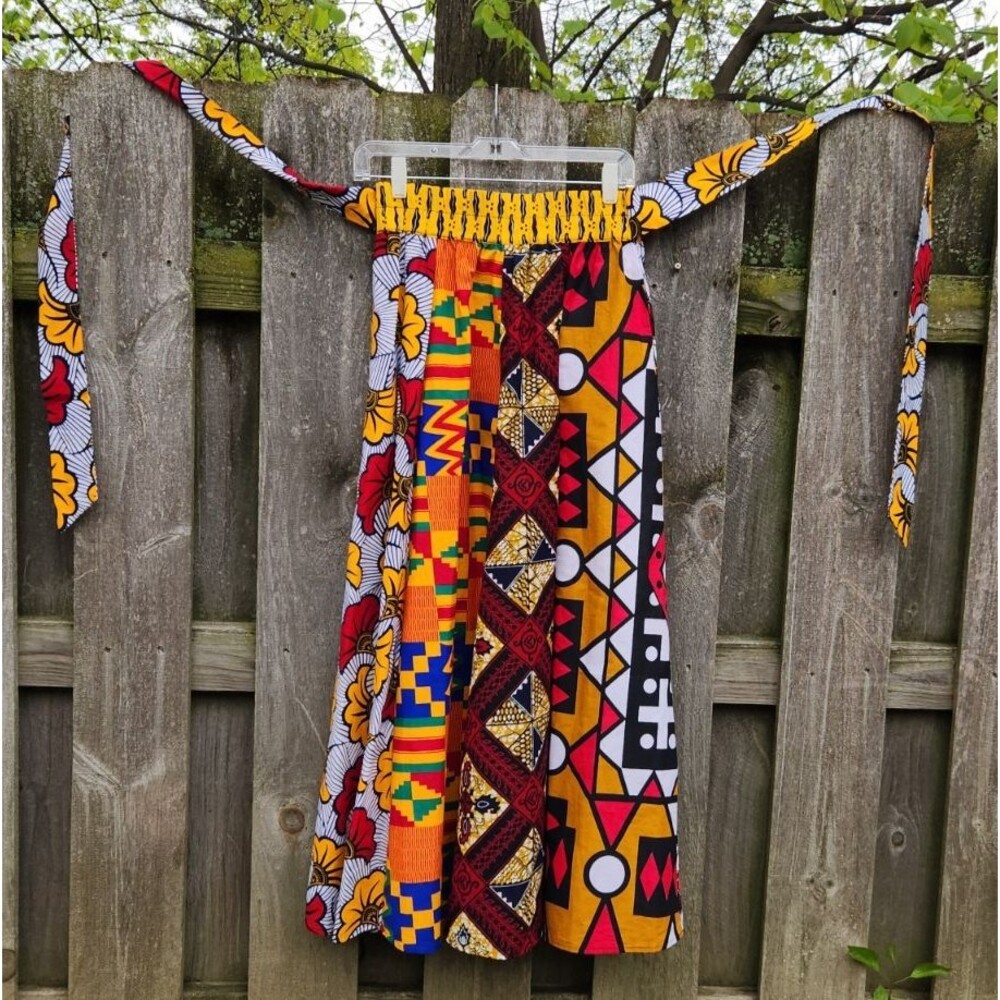 Shenbolen Women's African Print Maxi Skirt OSFM